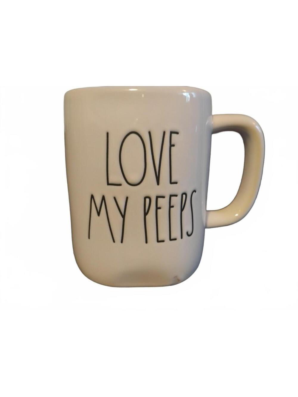 Rae Dunn "Love My Peeps" Coffee Mug White Ceramic
